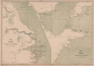 COAST OF CHINA.Ningbo-Korea. Shanghai Tianjin Nanjing Hangzhou. WELLER 1863 map