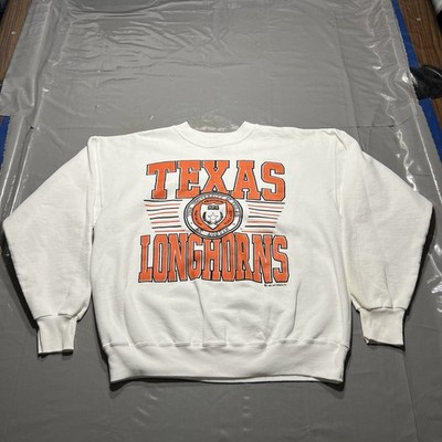 Vintage University of Texas Longhorns White Sweatshirt Mens L/XL USA Made