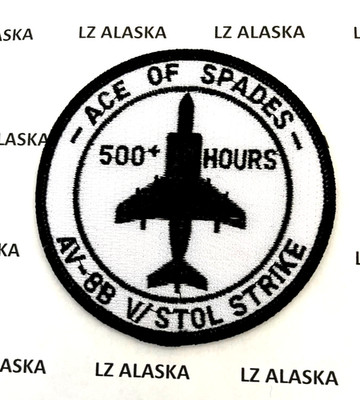 USMC ATTACK SQUADRON 231 VMA-231 ACE OF SPADES 500+ HOURS AV-8B V/STOL PATCH MC4