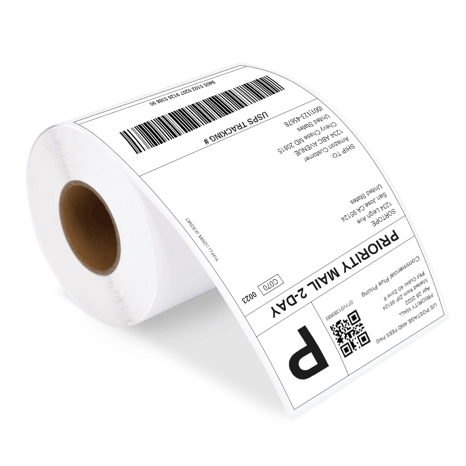 4x6 Direct Thermal Labels 220/Roll Strong Adhesive Perforated Easy Peel