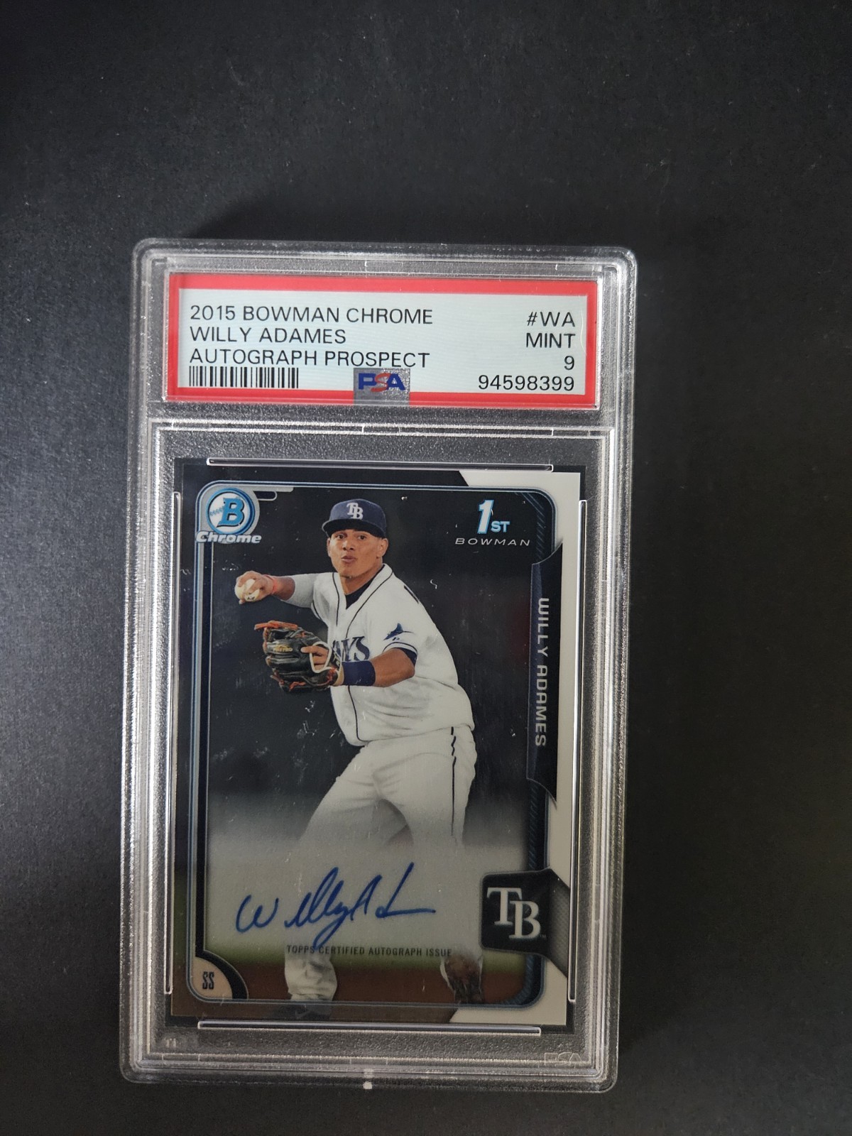Willy Adames 2015 Bowman Chrome Prospect Autographs Auto PSA 9