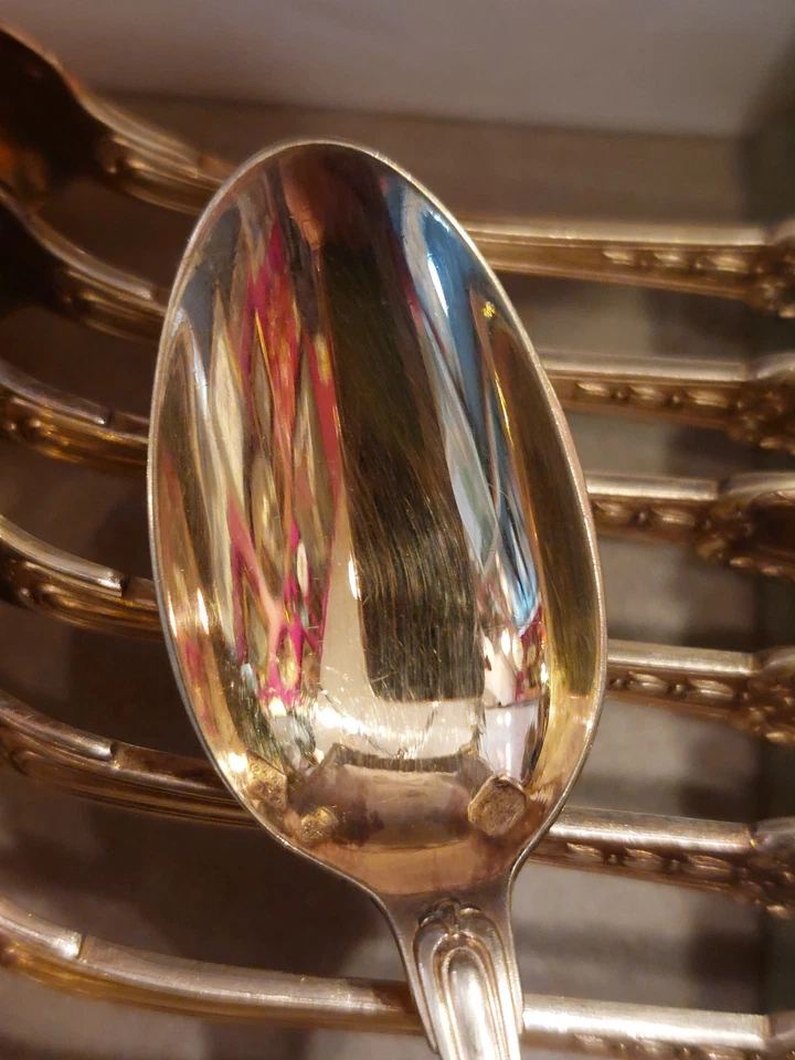 Christofle Cardeilhac Cuillères Moka Argent Massif Vermeil Silver Silber Minerve - Photo 4/4