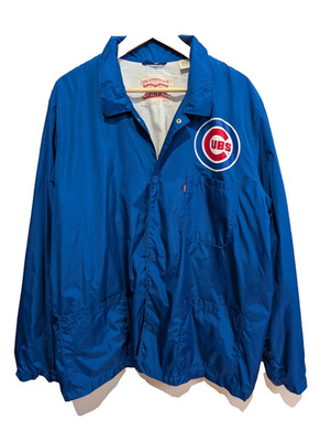 Coach Jacket Jacke Levi's XXL Chicago Cubs Winddicht Blau Selten Vintage |207b