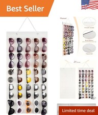 Durable Felt Wall Mounted Sunglasses Organizer - 25 Slots for Easy Access