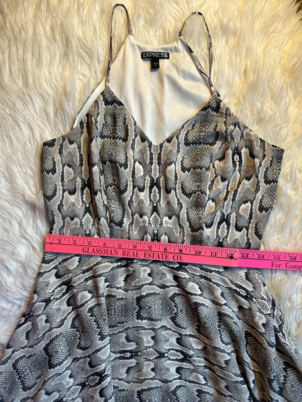 Express Python Snake Print Lined Halter Mini Dres… - image 8