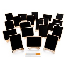 DSTELIN 20 Pack Wood Mini Chalkboards Signs with Support Easels Place Cards S...