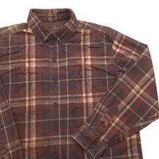 Ridgecut Long Sleeve Heavy Flannel Shirt Brown Plaid Mens Large