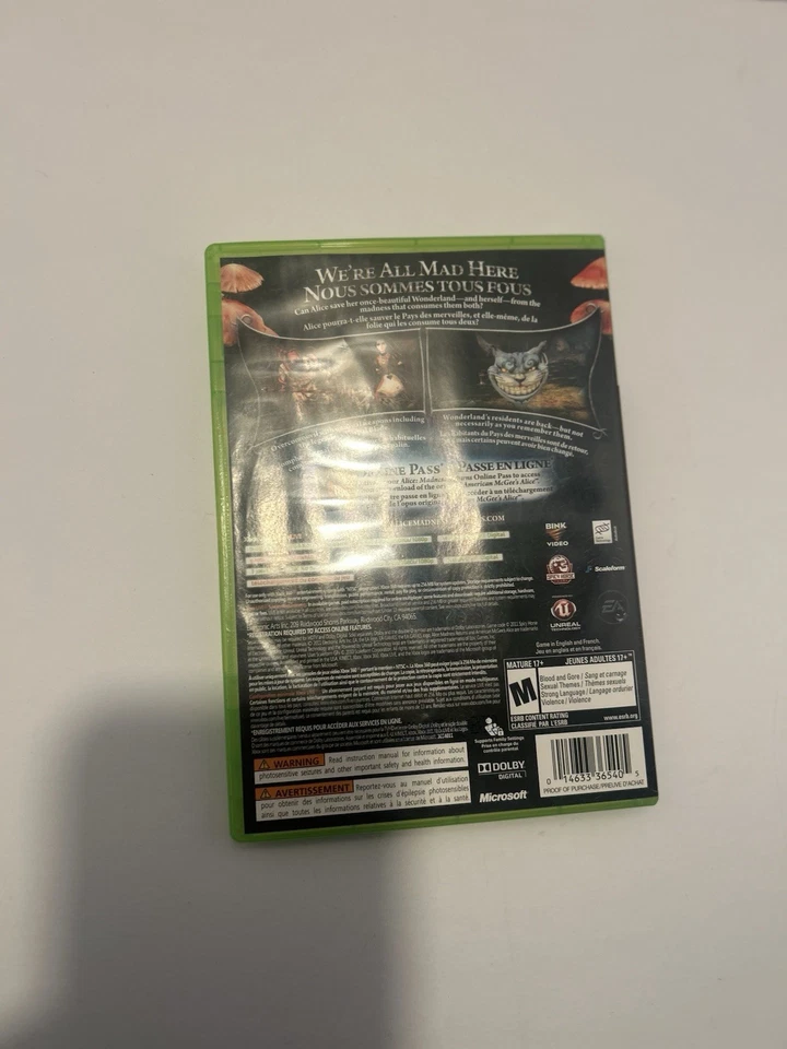 Microsoft Xbox 360 EA Alice Madness Returns 2011 Tested Working - Image 3 of 4