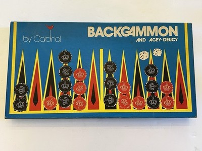 NIB Vintage Backgammon and Acey-Deucey Board Game by Cardinal Games  #1009