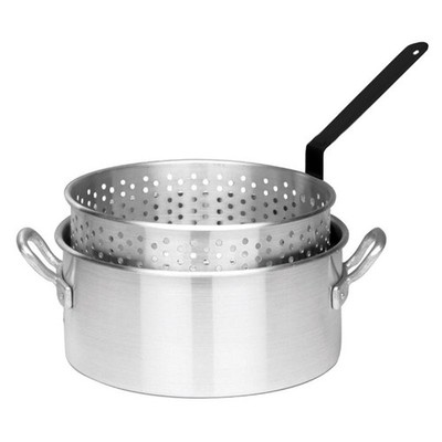 Bayou Classic 4010 Aluminum Fry Pot and Basket with Cool Touch Handle 10 qt.