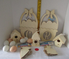 Lot of Unfinished Wooden Bunnies Ornaments/ Easter Decor/ Easter DIY Craft