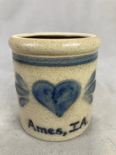 Vintage Rowe Pottery Works salt glaze crock