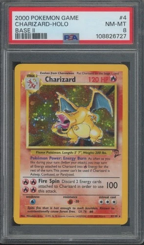 2000 Pokemon Game Base II Holo #4 Charizard PSA 8