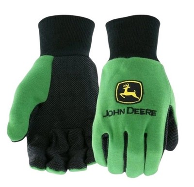 John Deere Light Duty Cotton Grip Gloves - Youth Kids Size - New