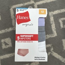 Hanes Girls 5pk Cotton Stretch Underwear - 5 colors SIZE 12