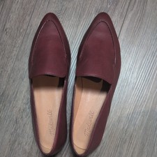 Madewell The Frances Skimmer in Leather Women’s Maroon Size 9.5 New No Box