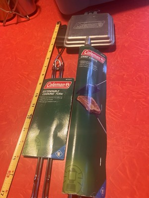 2 COLEMAN COOKING TOOLS CAMP COOKER SANDWICH GRILLE & EXTENDABLE FORK Brand New