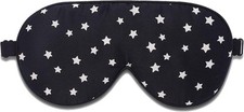 ALASKA BEAR Natural Silk Sleep Mask, Super Smooth Eye Mask Black Stars 