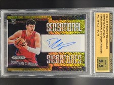 DONOVAN CLINGAN 2024-25 PRIZM BLACK ROOKIE GOLD SHIMMER AUTO /10 OCG 9.5 Q4247