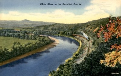 White River in the Ozarks, Fishing Trip 1949 Postcard