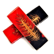 Custom Made Stabilized Pine Cones Resin Pair Scales For Knife Making Handle 2977