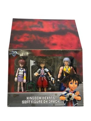 TOMY KINGDOM HEARTS SOFT FIGURE DX 3PACK Sora Riku Kairi Sammlerstück Spielzeug