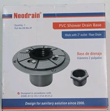 Neodrain 2 Inch PVC Sub Drain Shower Drain Base No Hub Shower Drain Base 