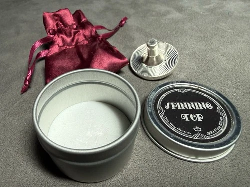 Fine Silver 999 One Ounce Spinning Top Bullion Dreidel Working 3d Display