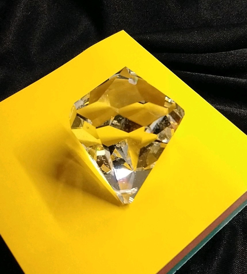 A Faceted Crystal Decorative Object , possible Paper Weight, by OlegCassini