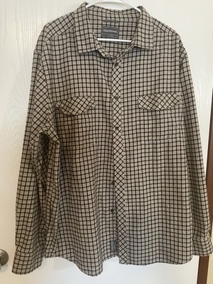 Craghoppers SolarShield Men's Plaid Flannel Hiking Shirt Long Sleeve Brown L/XL