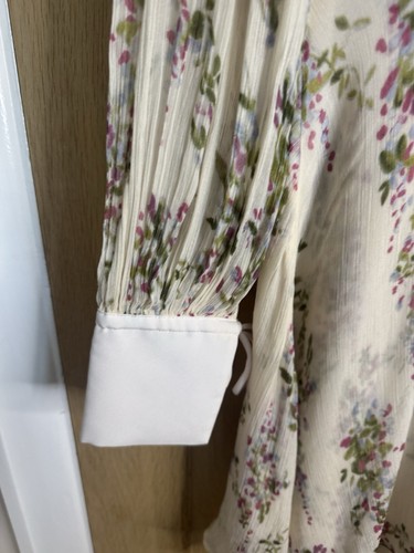 Reiss Lucca Floral Smock Dress UK 12 White Multi Chiffon Mini RRP 235 Tiered - Picture 11 of 12