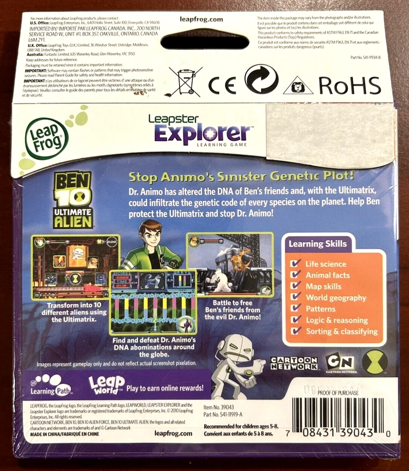 LeapFrog LeapPad Explorer: Ben 10 - Ultimate Alien, Leap Pad 1 2 3 GS XD Ult NUEVO Foto 2 de 2