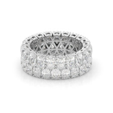 Cinturino Diamond Eternity Lab Created Pear 8 Ct Oro Bianco 18k 8,4 MM Black ...