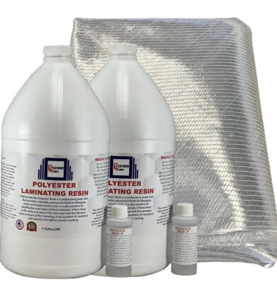 Polyester Resin with Biaxial Fiberglass 1708x50x10 Yards Mat/ Cloth Marine Auto
