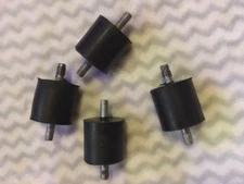 4  Extra HD Rubber Vibration Isolator Mounts:   1/4" diam stud  x 1" diam x 2" L