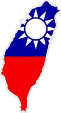 Aufkleber Klebe- Auto Vinyl Flagge Karte Taiwan