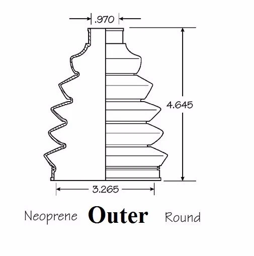 前内外 CV 轴靴套件适用于丰田 Sienna 1998 - 2002 EMPI 靴子 FWD — 第 4/4 张图片