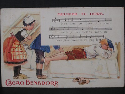 Cocoa BENSDORP: Song ''Meunier tu dors'', Postcard Format...