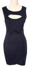 Y2K Guess Junior Women Sheath Dress 6 Cut Out Navy Blue Goth Whimsy Goth Grunge