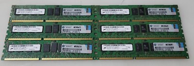 Micron 24GB Lot of 6 X4GB 1Rx4 PC3-10600R MT18JSF51272PZ-1G4D1BB
