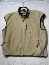 Vintage Mens Eastern Mountain Sports EMS Outdoor Khaki Full Zip Vest Size XL