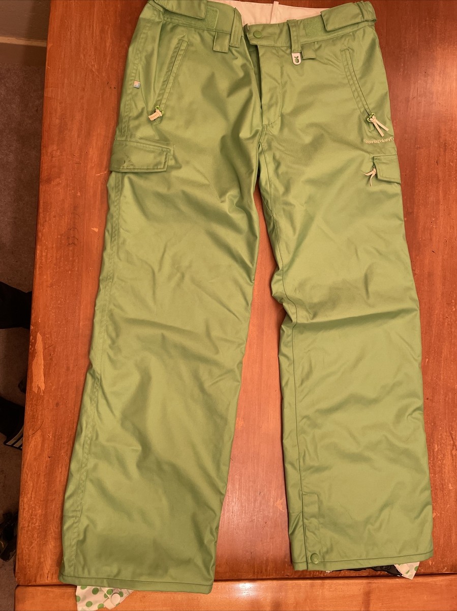 SPECIAL BLEND 10K Ski Snowboard Snow Pants Waterproof Neon Green Womens  Size M