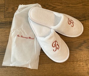 white slip on slippers