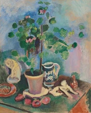 Still Life with Geranium : 1906 : Henri Matisse : Archival Art Print