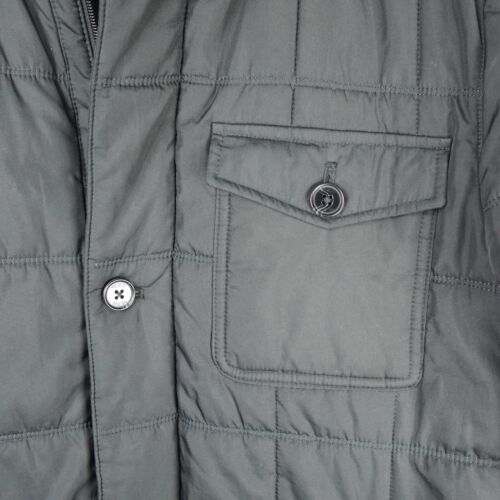 Tumi Quilted Puffer Jacket Mens Medium Black Insulated Fill T-Tech Zip ButtonTum - Picture 2 of 16