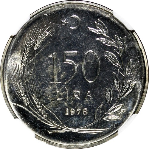 Turkey Silver Proof 1978 150 Lira FAO Lettered Edge NGC PF65 SCARCE KM# 918.2(0) - Picture 4 of 4