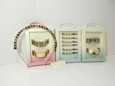 Set of 11 Womens Rhinestone, Pearls, Gold Hair Accessories Ties Pins Headband