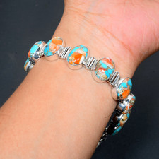 Oyster Turquoise Bracelet 925 Sterling Silver Bracelet Gemstone Bracelet