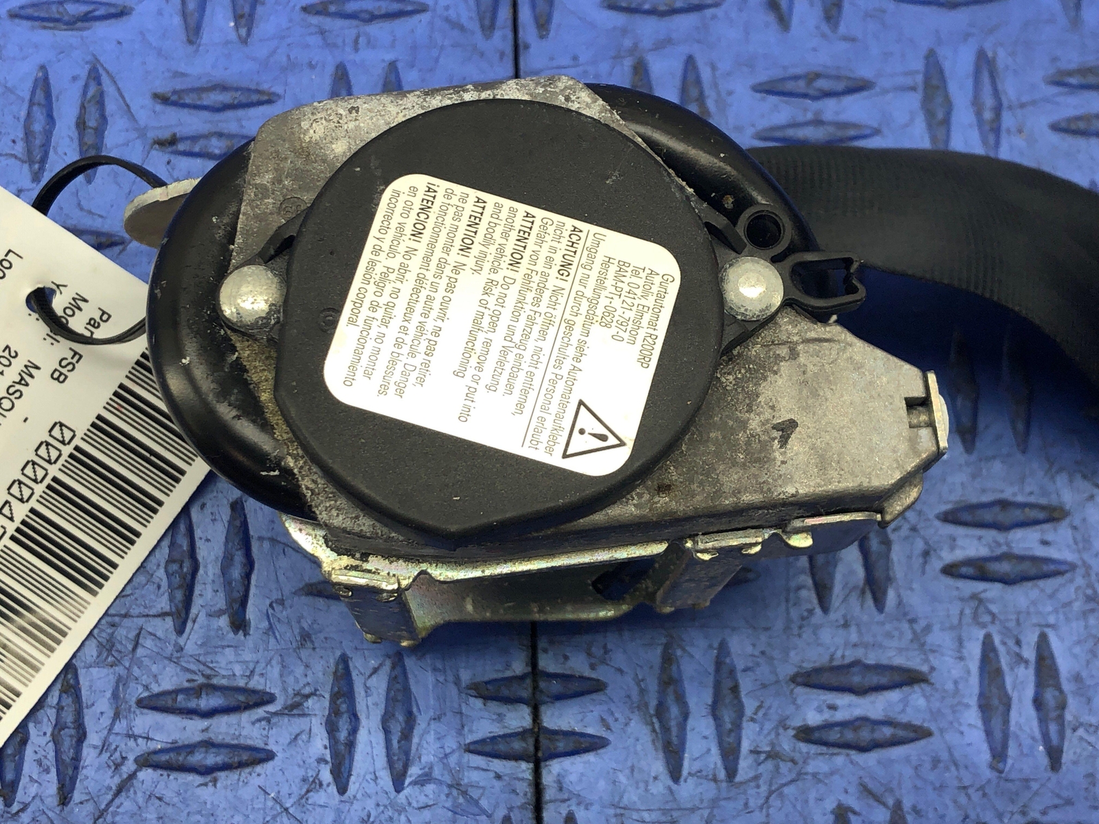 2014-2021 MASERATI QUATTROPORTE FRONT LEFT SEAT BELT RETRACTOR BLACK OEM 2015