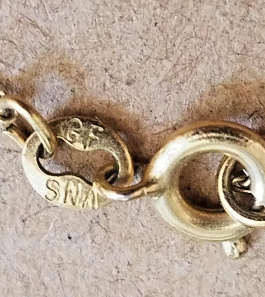 Jasper Bear Jade Beads Gold Tone Sun Pendant Gold Filled Chain Necklace SNA - Image 3 of 4